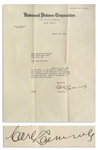 Universal Pictures Founder Carl Laemmle, Sr. Letter Signed From 1932